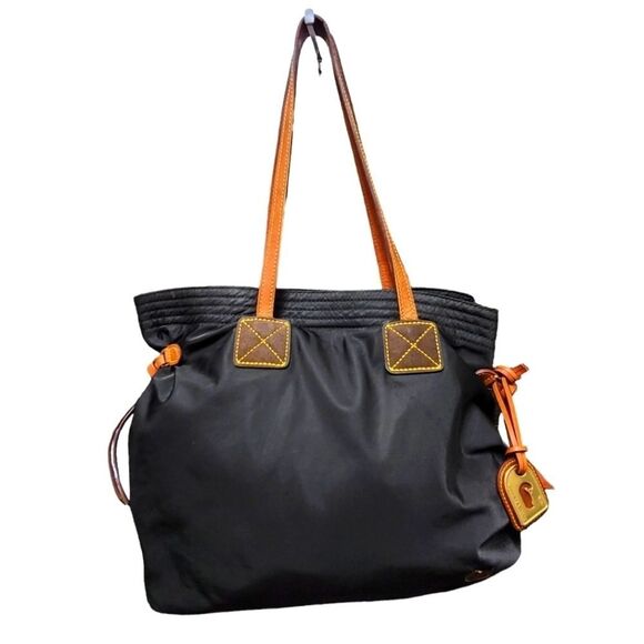 Dooney & Bourke Handbags - DOONEY & Bourke Black Nylon Victoria Tote Bag Leather Accents